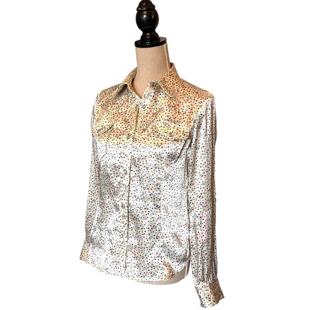 Marc Jacobs Cream Button-Down Shirt with Multicolor Dot Print